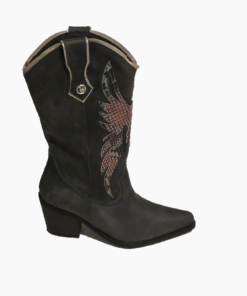 Bota Cowboy Eagle Negro Gris